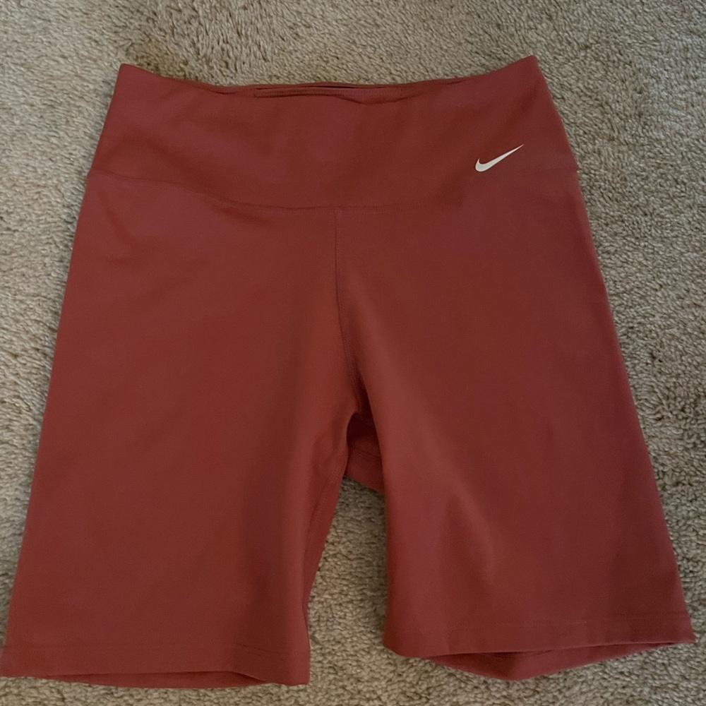 Nike red orange biker shorts
